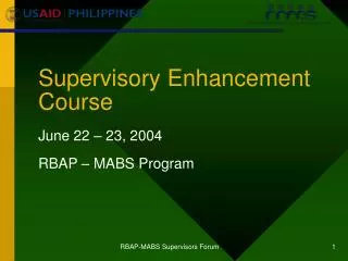 Supervisory Enhancement Course
