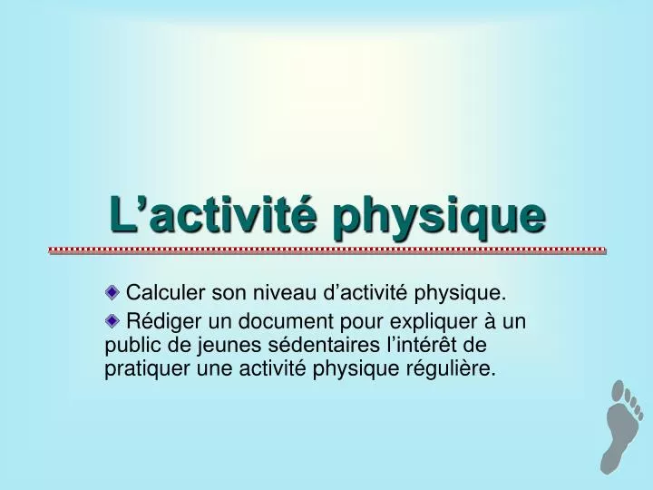 l activit physique