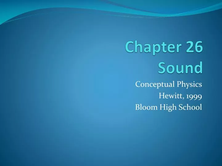 chapter 26 sound
