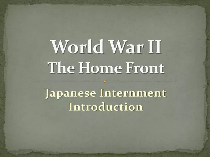world war ii the home front