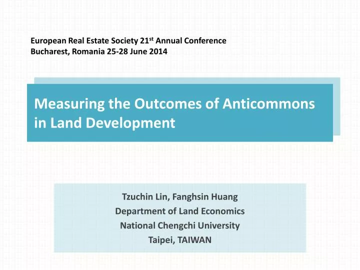 measuring the outcomes of anticommons in land development
