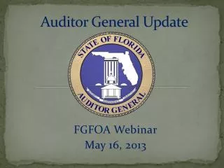 Auditor General Update
