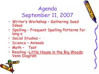 Agenda September 11, 2007