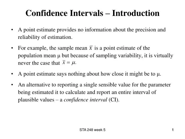 confidence intervals introduction