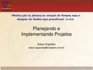 planejando e implementando projetos