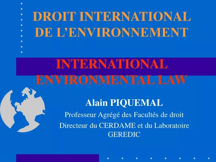 droit international de l environnement international environmental law