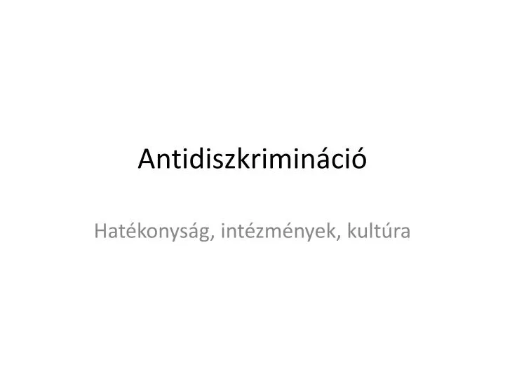 antidiszkrimin ci