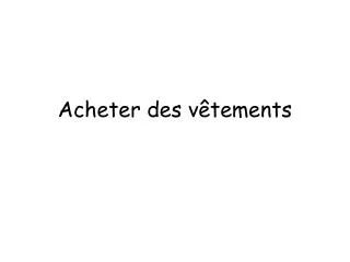 acheter des v tements