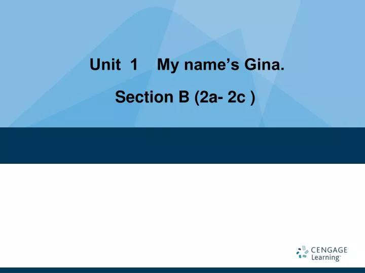 unit 1 my name s gina