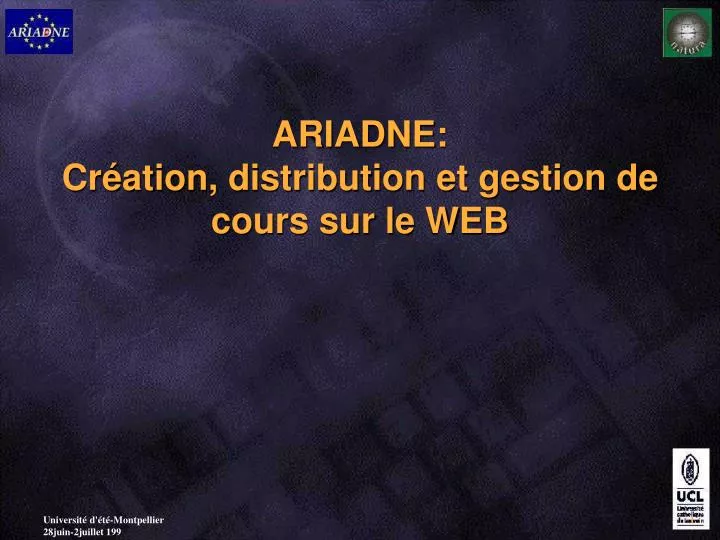 ariadne cr ation distribution et gestion de cours sur le web