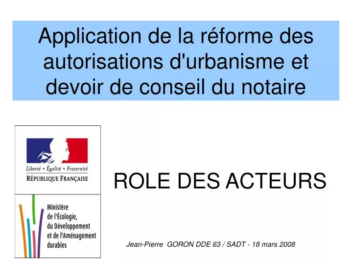 application de la r forme des autorisations d urbanisme et devoir de conseil du notaire