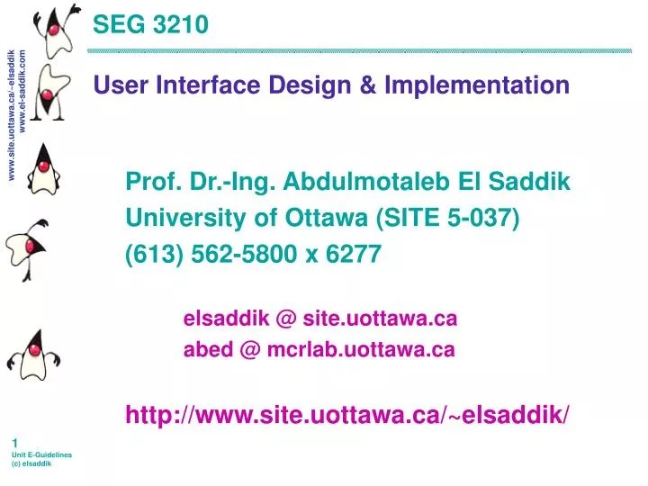seg 3210 user interface design implementation