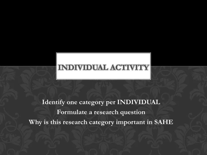 individual activity