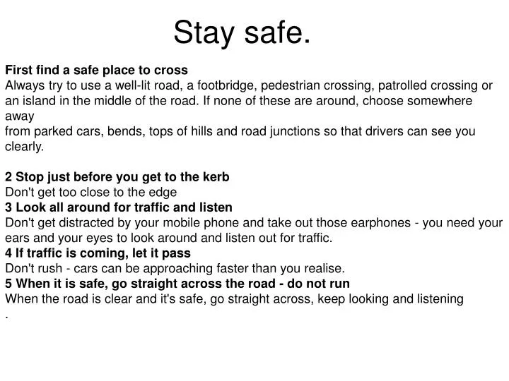 stay safe