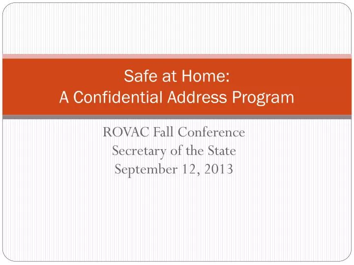 safe at home a confidential address program
