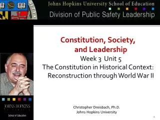 Constitution, Society, and Leadership Week 3 Unit 5
