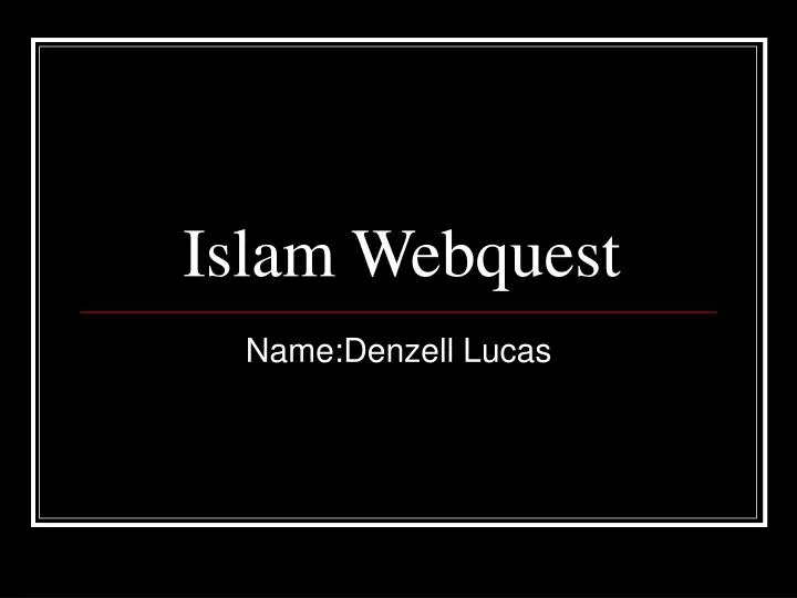 islam webquest