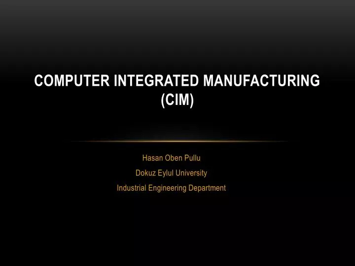 computer integrated manufacturing cim