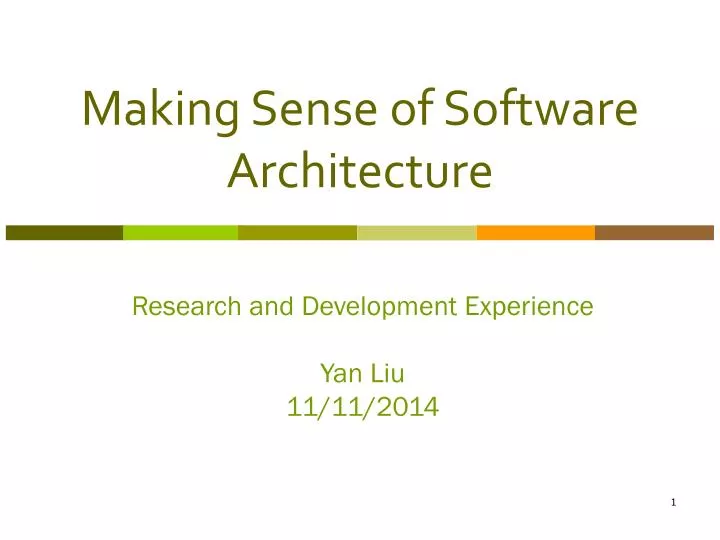 making sense of software architecture