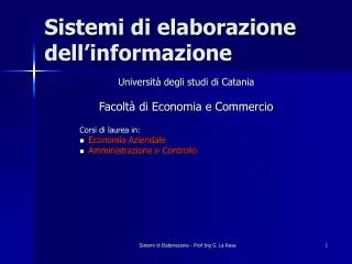 sistemi di elaborazione dell informazione