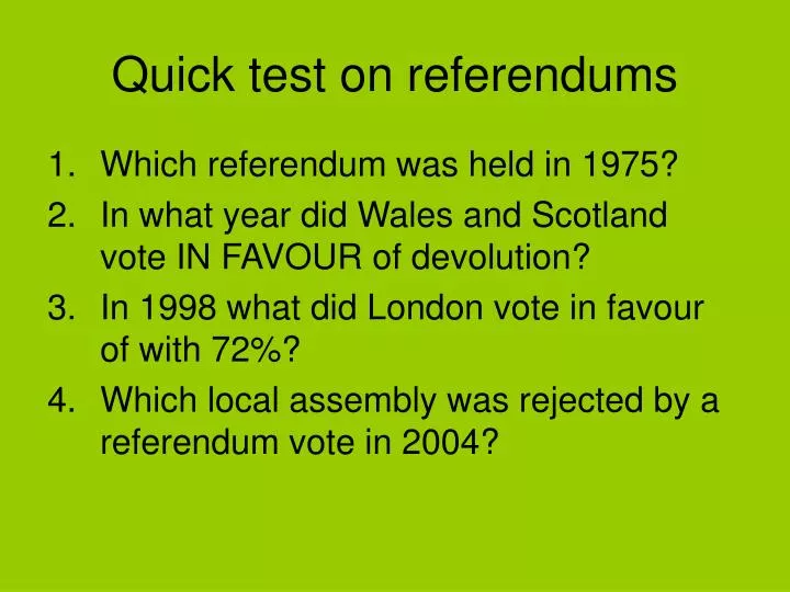 quick test on referendums