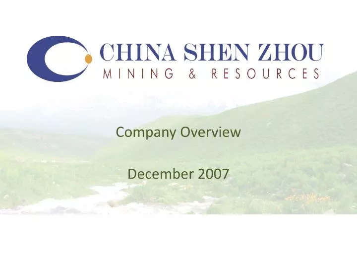 company overview december 2007