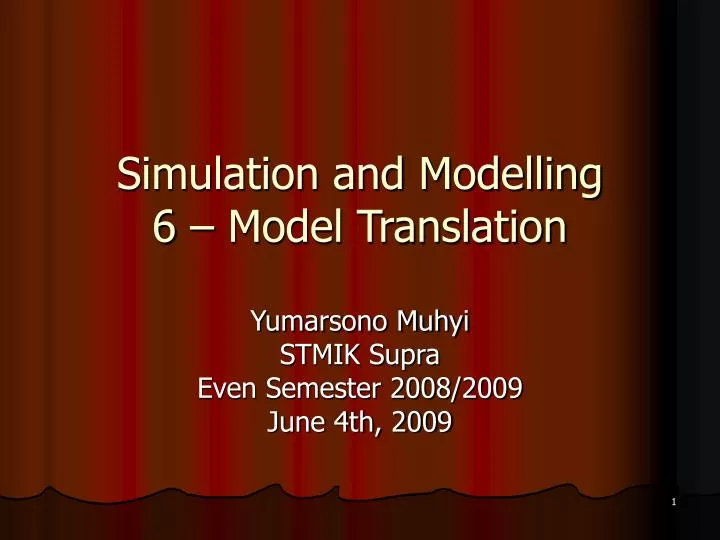 simulation and modelling 6 model translation