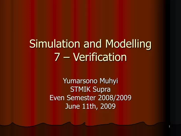 simulation and modelling 7 verification