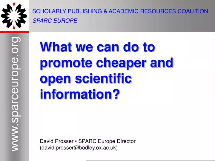 scholarly publishing academic resources coalition sparc europe