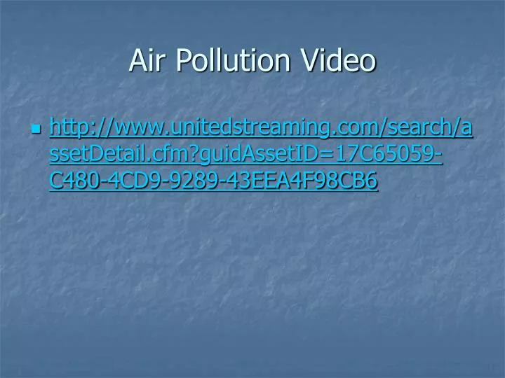 air pollution video