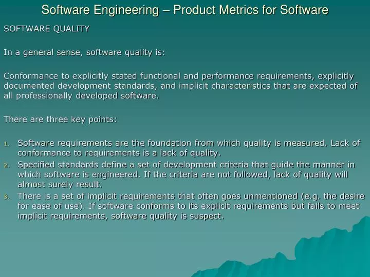 software engineering product metrics for software