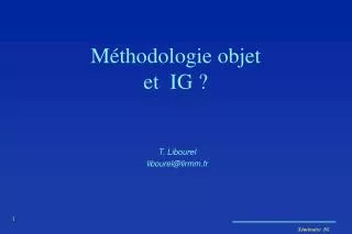 m thodologie objet et ig
