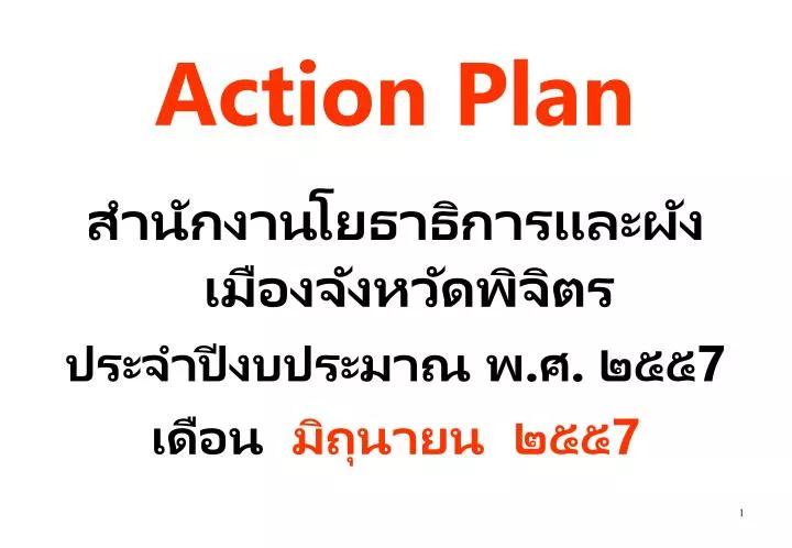 action plan