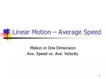Understanding Average Speed and Velocity in One-Dimensional Motion - slide 1