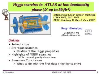 Higgs searches in ATLAS at low luminosity phase ( L up to 30 fb -1 )