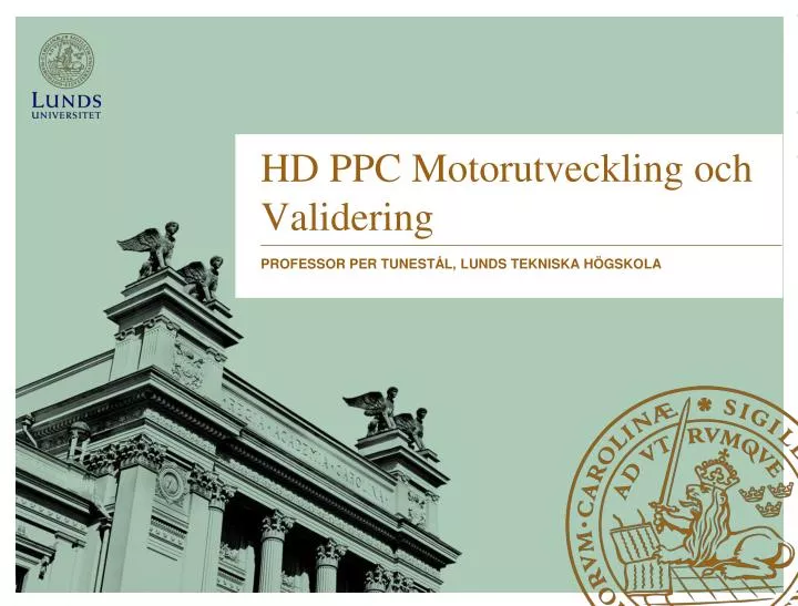 hd ppc motorutveckling och validering