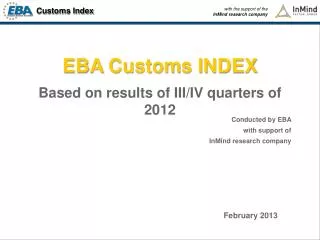 EBA Customs INDEX