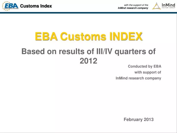 eba customs index