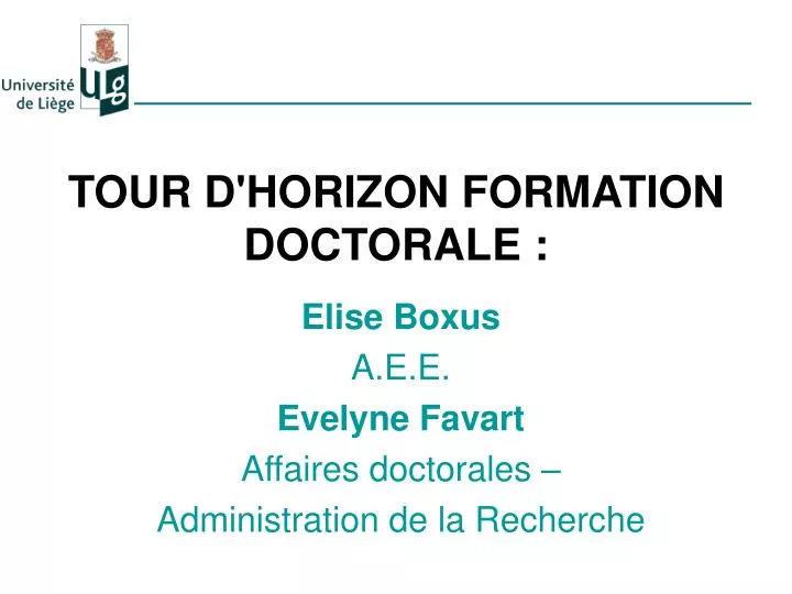 tour d horizon formation doctorale