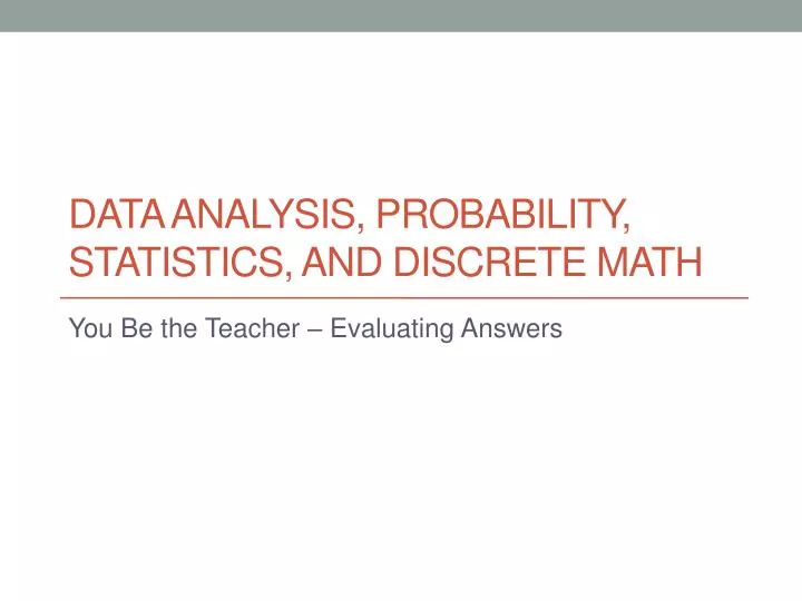 data analysis probability statistics and discrete math