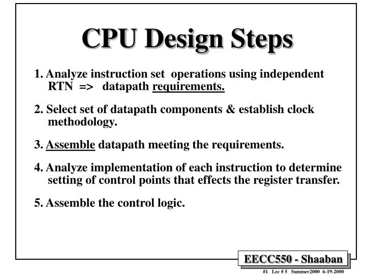 cpu design steps
