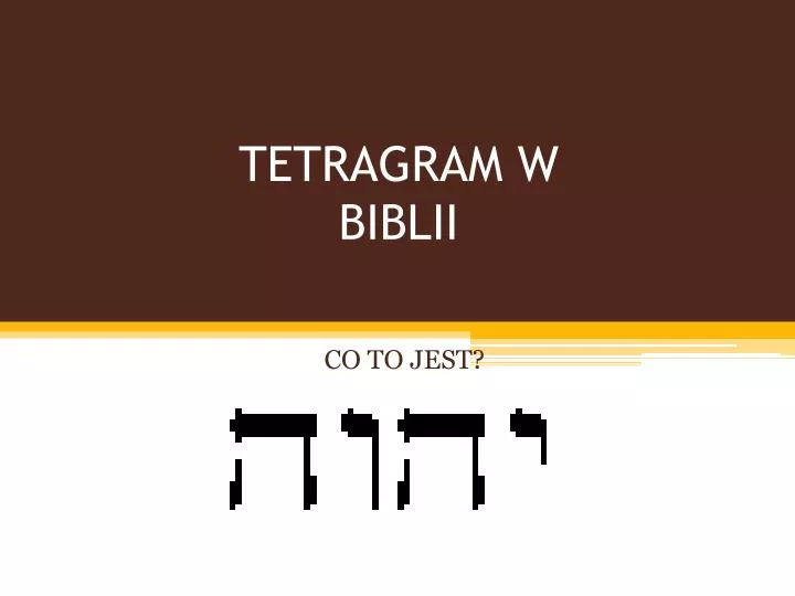 tetragram w biblii