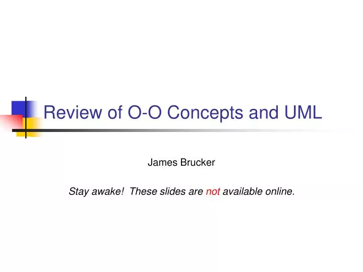 review of o o concepts and uml