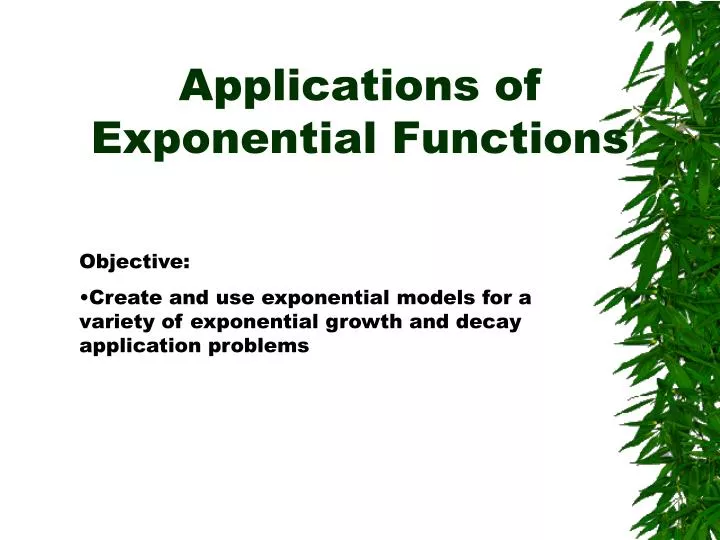 applications of exponential functions