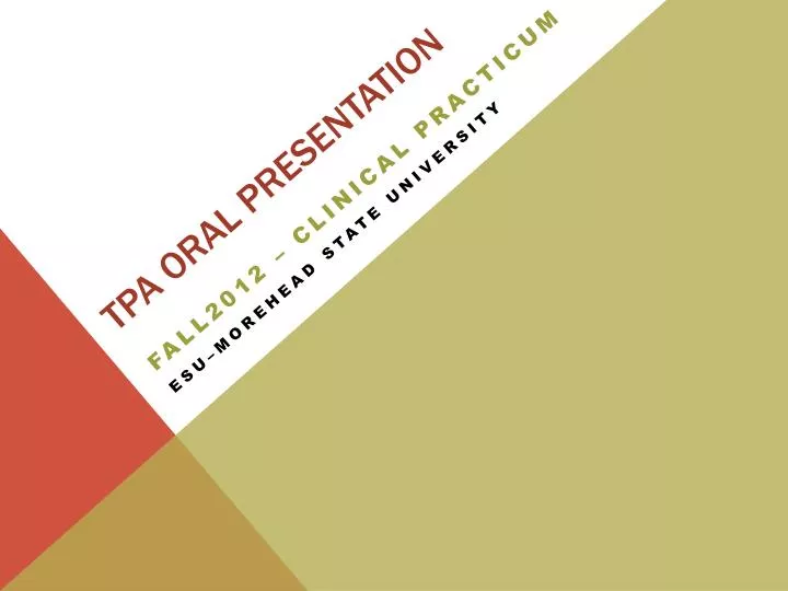 tpa oral presentation