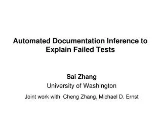Automated Documentation Inference to Explain Failed Tests