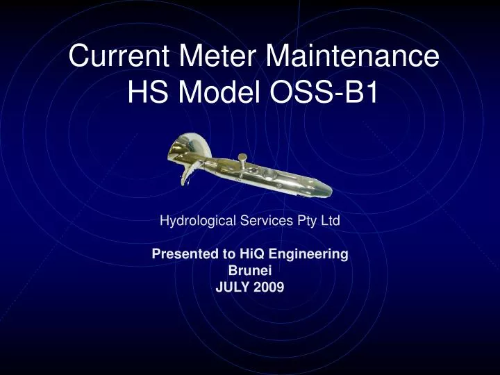 current meter maintenance hs model oss b1