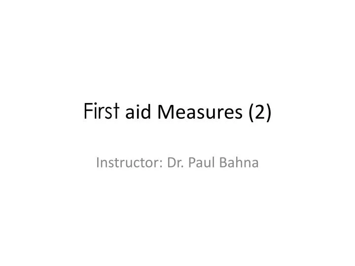 first aid measures 2