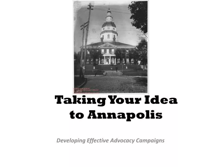 taking your idea to annapolis
