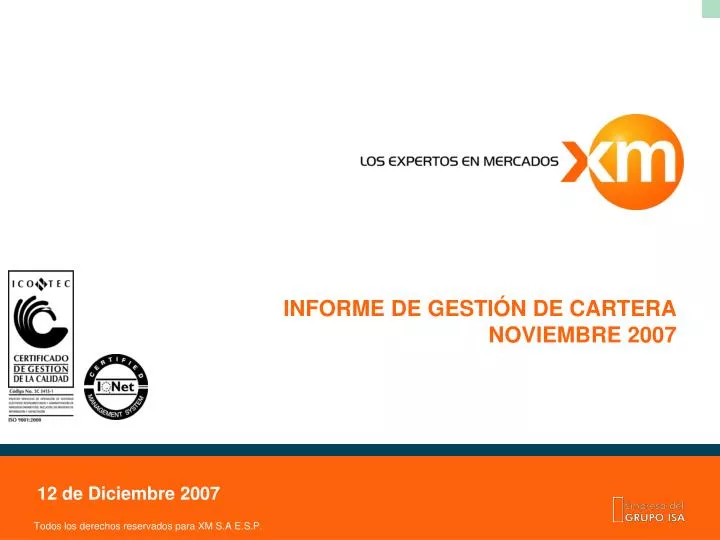 informe de gesti n de cartera noviembre 2007